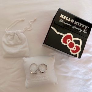Hello Kitty Sterling Silver and Enamel Ring Set
